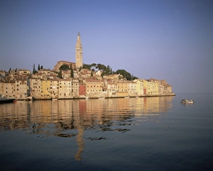 Old Town houses and cathedral of St. Euphemia, Rovinj, Istria, Croatia, Europe