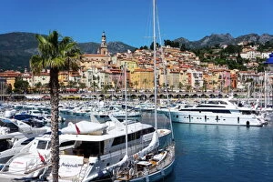 French Culture Gallery: Old Town and Marina, Menton, Cote d Azur, French Riviera, Provence, France, Mediterranean, Europe