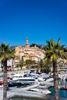 Old Town and Marina, Menton, Cote d Azur, French Riviera, Provence, France, Mediterranean, Europe