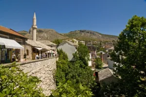 Images Dated 10th August 2008: The old town of Mostar, UNESCO World Heritage Site, Bosnia-Herzegovina, Europe