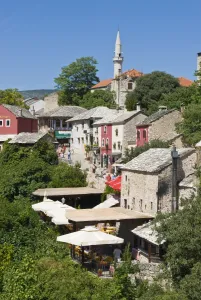 Images Dated 10th August 2008: The old town of Mostar, UNESCO World Heritage Site, Bosnia-Herzegovina, Europe