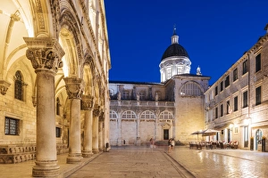 Old Town at night, UNESCO World Heritage Site, Dubrovnik, Croatia, Europe
