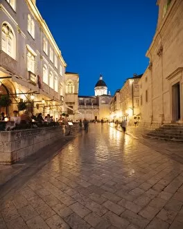 Dubrovnik Gallery: Old Town at night, UNESCO World Heritage Site, Dubrovnik, Croatia, Europe
