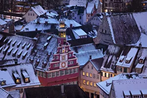 Esslingen Am Neckar Prints: Old town with the Old Town Hall, Esslingen am Neckar, Baden-Wurttemberg, Germany, Europe