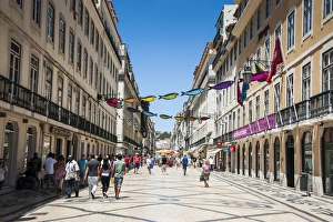 Baixa Prints: The old town quarter of Baixa in Lisbon, Portugal, Europe