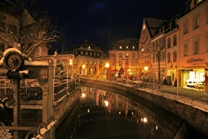 Saar Valley Prints: Old town, River Leuk at Buttermarkt, Saarburg, Saar Valley, Rhineland-Palatinate