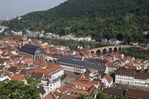 Old Town and River Neckar, Heidelberg, Baden-Wurttemberg, Germany, Europe