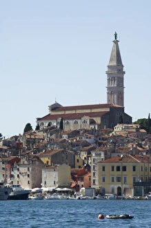 Rovinj Prints: Old Town seafront houses and Cathedral of St. Euphemia dating from 1736