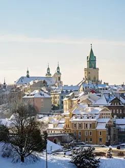 Old Town skyline featuring St. John the Baptist Cathedral and Trinitarian Tower, winter