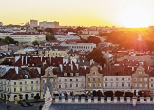 Polish Culture Prints: Old Town skyline at sunset, City of Lublin, Lublin Voivodeship, Poland, Europe