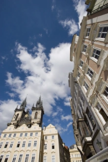 Czech Prints: Old Town Square, spires of the Church of Our Lady before Tyn, Old Town