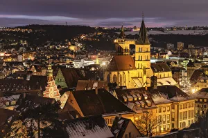 Esslingen Am Neckar Prints: Old Town with St. Dionys church and Old Town Hall, Esslingen, Baden-Wurttemberg, Germany