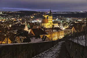 Old Town with St. Dionys church and Old Town Hall, Esslingen, Baden-Wurttemberg, Germany