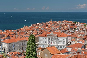 Azure Prints: Old town and Tartini Square, Piran, Promorska, Istria, Slovenia