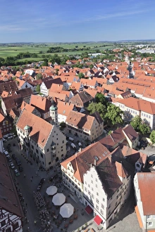 Nordlingen Prints: Old town with Town Hall and Lopsinger Tor Gate