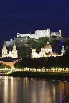 Images Dated 23rd April 2011: Old Town, UNESCO World Heritage Site, with Hohensalzburg Fortress and Dom Cathedral