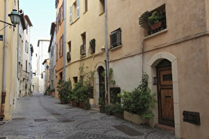 Cobble Stone Prints: Old Town, Vieil Antibes, Antibes, Cote d Azur, French Riviera, Provence, France, Europe