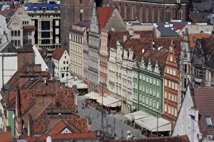 Silesia Prints: Old Town view from Marlii Magdaleny Church, Wroclaw, Silesia, Poland, Europe