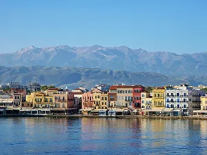 Old Town Waterfront, City of Chania, Crete, Greek Islands, Greece, Europe