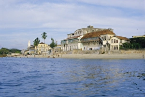 Tanzanian Prints: The Old Towns arab influenced waterfront, Zanzibar, Tanzania, Africa