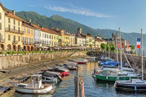 Old town's harbour, Cannobio, Lago Maggiore, Piedmont, Italy