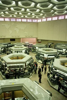 Stock Exchange Prints: The old trading floor of the London Stock Exchange, before Big Bang, City of London
