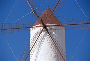 White Wash Prints: Old traditional windmill