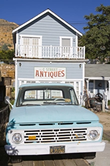 Turquoise Prints: Old truck and antique store in Virginia City, Nevada, United States of America