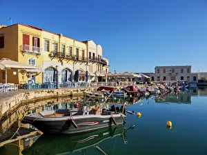 Rethymno Prints: Old Venetian Port, City of Rethymno, Rethymno Region, Crete, Greek Islands, Greece, Europe