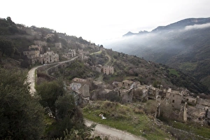 Hill Villages Prints: The old village of Gairo, Sardinia, Italy, Europe