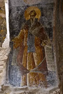 Old wall painting at Mystras, UNESCO World Heritage Site, Peloponnese, Greece, Europe