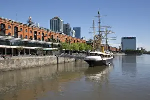 Office Buildings Prints: Old warehouses and office buildings from marina of Puerto Madero, San Telmo, Buenos Aires