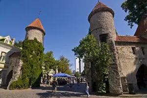 Old watch towers in Tallinn, Estonia, Baltic States, Europe