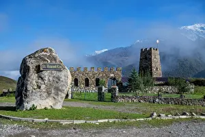 Peaks Prints: Old watchtower stands in the Caucasus mountains of North Ossetia