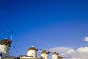 Mikonos Prints: Old windmills
