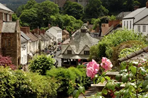 Villages Prints: The Old Yarn Market in centre of Dunster, Exmoor National Park, Somerset