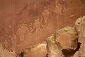 Rock Art Prints: Oldest Pueblos and Navajos tracks of art on the cliffs of Monument Valley