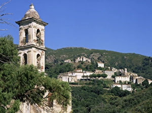 Hill Village Prints: Oletta, Corsica, France, Europe