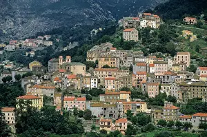 Mountainscape Prints: Oletta, village of the Nebbio region, Upper Corsica, Northern Corsica, France, Europe
