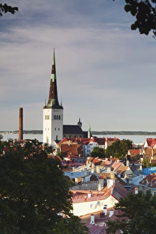 Smoke Stack Prints: Oleviste Church, Tallinn, Estonia, Baltic States, Europe