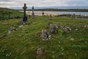 Irish Culture Gallery: Omey Island Graveyard, Connemara, County Galway, Connacht, Republic of Ireland, Europe