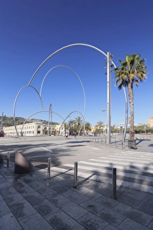 Street Art Prints: Onades (Waves) sculpture by Andreu Alfaro, Placa del Carbo, Barcelona, Catalonia