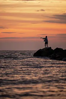 Fisherman Prints: Ong Lang Beach at sunset, Phu Quoc Island, Vietnam