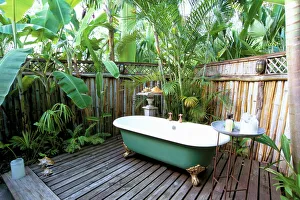 Open air bath at luxury hotel Open air bath at luxury hotel