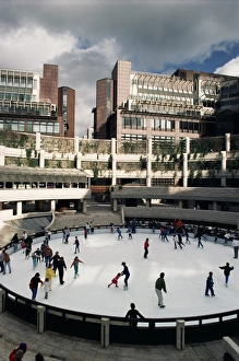 Ice Rink Prints: Open air ice rink, Broadgate, City of London, London, England, United Kingdom, Europe