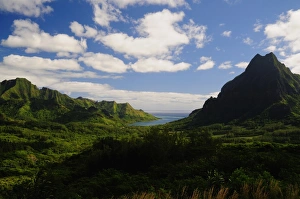 Moorea Prints: Opunohu Valley and Mount Rotui, Moorea, French Polynesia, South Pacific Ocean, Pacific