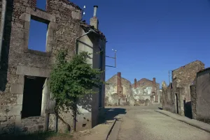 World War Ii Prints: Oradour-sur-Glane, where 650 people were murdered by Germans in June 1944