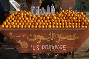 Stall Prints: Orange juice stall, Taroudannt, Morocco, North Africa, Africa