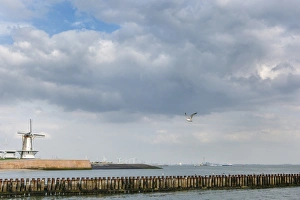 Groyne Prints: Oranjemolen (The Orange Windmill), Vlissingen, Zeeland, The Netherlands (Holland), Europe