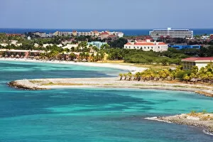 Sea Scape Collection: Oranjestad City and coastline, Aruba, West Indies, Caribbean, Central America